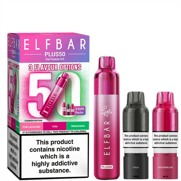 Elf Bar Plus 50 Pod Vape Kit, available at our Los Angeles vape shop