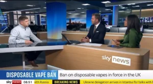 Vape industry news update on a laptop screen