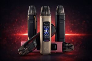 Compact pod kit vape system in hand